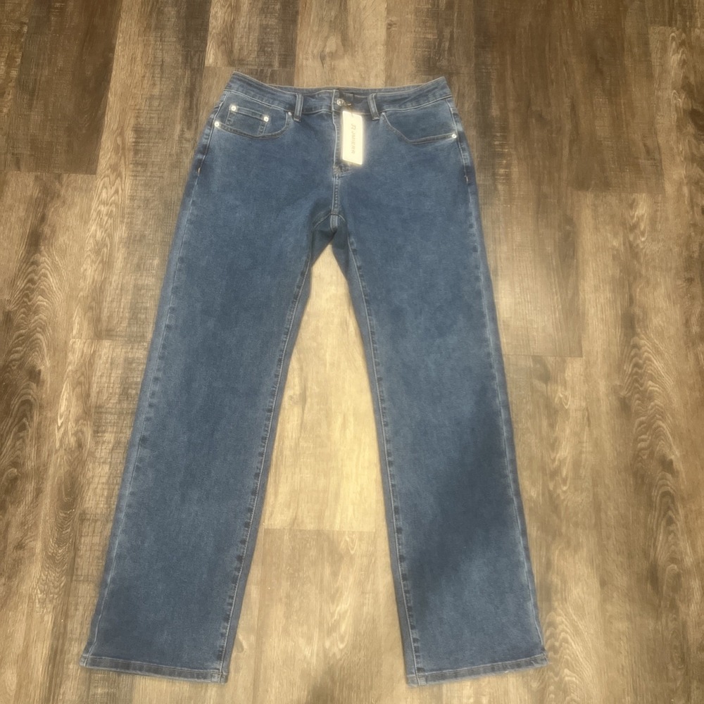 NEW-JMIERR Men's Stretch Denim Jeans - Classic Blue - Size 36W x 32L